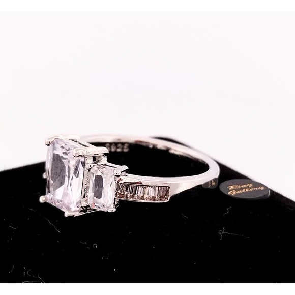 Diamond Wedding Set / Engagement Ring 925/14K size 6,7,8,9,10 - Picture 4 of 11